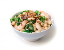 Lima Beans with Greens and Shrimp
