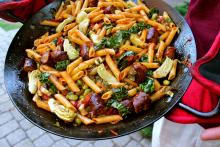 summer pasta vegetable sausage