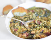 Black-eyed Pea and Sausage Stew with Collards