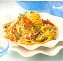 Crab meat with pasta