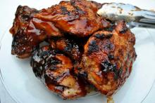 Brined and Barbecued Chicken Thighs