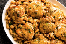 Braised Chicken Thighs with White Beans