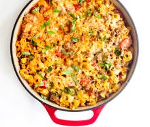 Cherry Tomato and Sausage Skillet Tortellini