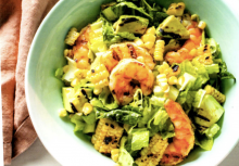 Grilled Shrimp, Corn, and Avocado Salad