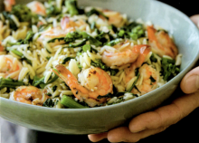 Orzo and Shrimp with Broccolini