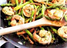Stir-Fried Shrimp with Lemon-Ginger Sauce