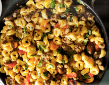 Skillet Tortellini with Sausage and Cherry Tomatoes