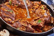 Smothered Round Steak in Onions