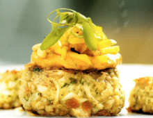 Tropically-Topped Crab Cakes