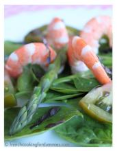 Asparagus and Seared Shrimp with Lemon Pepper Vinaigrette