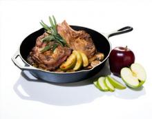 Seared Pork Chops with Carmelized Apples and Onions