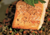 Roasted Salmon over Warm Lentils